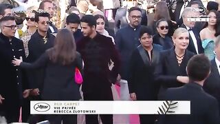 Cannes 2025 Janhvi Kapoor, Ishaan Khatter, Karan Johar Indian Celibrity at Cannes red carpet.