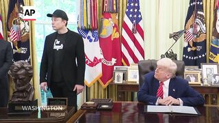 Trump offers advice to Macron after plane incident- 'Make sure the door remains closed'.