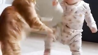 Baby and cat 4