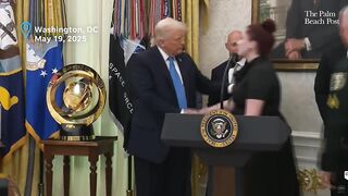 See the viral moment between Donald Trump, daughter of fallen Palm Beach County Sheriff's deputy.