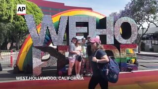 Thousands gather in West Hollywood, California, for WeHo Pride.