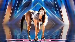 Girl magic show perform