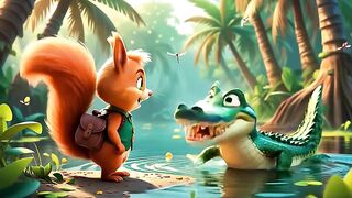 Cute Squirrel and Crocodile Dance Animation