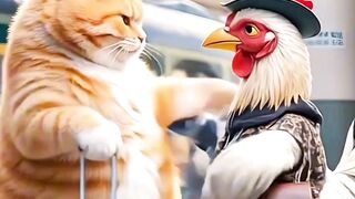 “The Orange Cat Crashed His Scooter… Then Cooked the Chicken?! ”