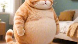 Orange cat going to GYM