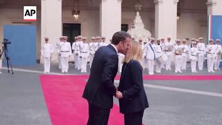 France's Emmanuel Macron meets Italy's Giorgia Meloni in Rome.