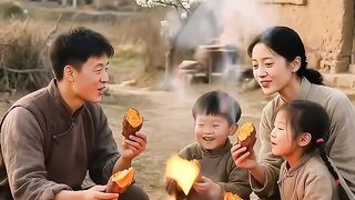 Beautiful Village seen and beautiful family