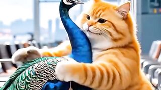 “From Peacock to Perfect Dress – The Orange Cat’s Love Plan! ????????”