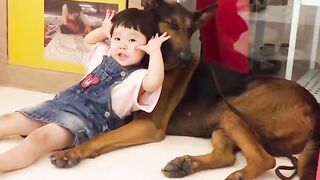 Pure love between a girl and a dog. Fun