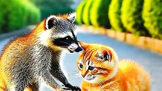 Helping cat with anemal