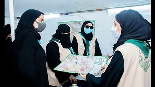 Saudi Women Scouts’ exemplary partnership in serving the guests of the Most Gracious at the Grand Mosque