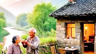 Old lady and old man in village life style