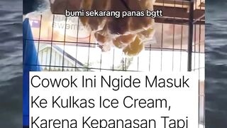 bersatu dengan eskrim kan tuh jadinya #reels #viral #fyp #kocak #ngakak