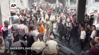 Boy pulled alive from rubble following Israeli strike on Gaza City, but children among dead.