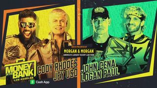 Money In The Bank - Jey Uso & Cody Rhodes Vs John Cena & Logan Paul _(1/3) - Tag Team Match _June 07, 2025
