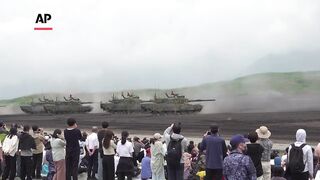 Mount Fuji provides scenic backdrop for live fire exercises by Japan's Ground Self-Defence Force.