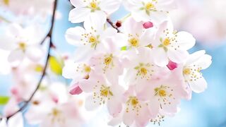 Gentle Breeze & Pink Cherry Blossoms: Nature's Fleeting Spring Beauty