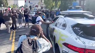 Waymo Self-Driving Cars Torched in LA Protests (June 8, 2025)