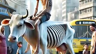 Hors and cow