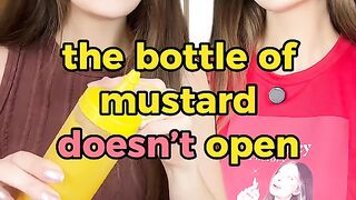 The bottle of mustard doesn't open