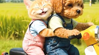 Cat with dog couple life