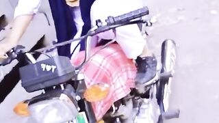 Girls riding a bike