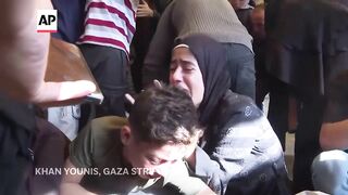 Funeral held in Khan Younis after 19 killed in Israeli airstrikes.
