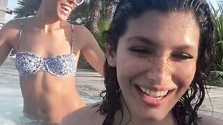 Cool Beauties  Dancing and Drinking in the Pool