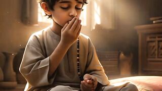 A young boy and his father's prayer beads