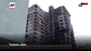 Iran state TV video shows aftermath of Israel strikes in Tehran.