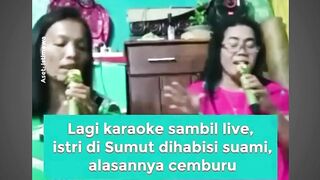 Lagi Karaoke Sambil Live, Istri di Sumut Dihabisi Suami, Alasannya Cemburu