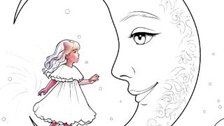 Moon and baby girl