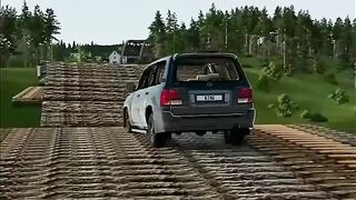 No-03 High speed car vs big wooden bridge challenge gam