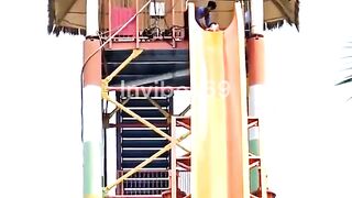 Fun and slide games in a summer water park