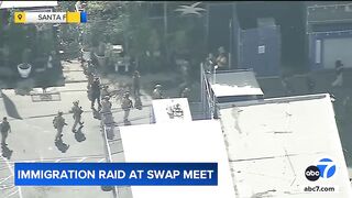 Several people taken into custody at LA swap meet immigration raid, witnesses say