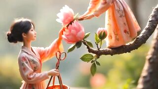 Gorgeous girls Making flower bucket