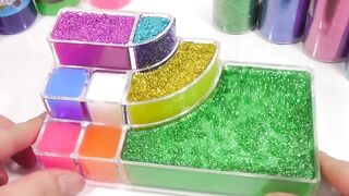 Glitter slime mix learn colour water clay play doh |Surprise toys for kids