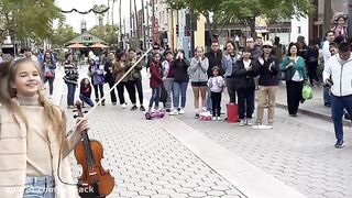 Beautiful girl playing and cheering people