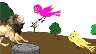 Birds and lion cartoon  story in urdu