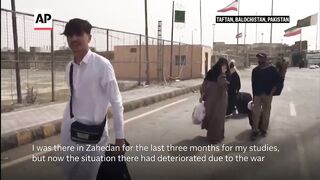 People fleeing Iran amid Israel escalation cross border into Pakistan.