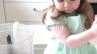 4-Year-Old Baby Girl Bakes Biscuits