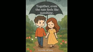 Together, even the rain feels like sunshine.” – A walk of love under cloudy skies