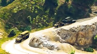 GTA 5 - TOS-1A Missile launcher tank Destroys everything in it's path. Cinematic police chase.
