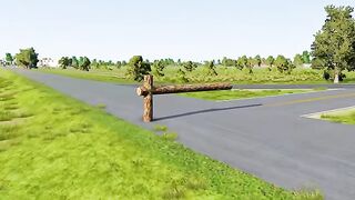 Cars vs Dangerous Log Trap  BeamNG Drive Challenge Ends in Total Destruction!
