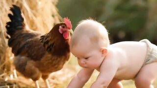 Ai Baby theft egg from cheken