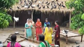 Village Girls Enjoying Rainy Day Fun & Traditions ????️????