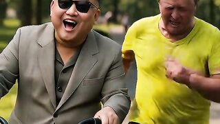 Trump vs. Kim_ The Ultimate Race! ????_♂️???????? #funny #memes #comedy#trump #kimjongun #satire #shorts.