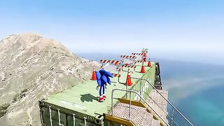 Sonic, Tails and Amy Rose Crazy Ragdolls & Fails [GTA 5]