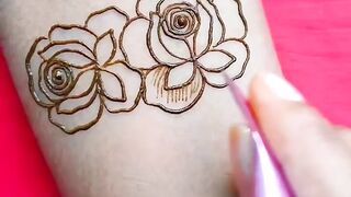 Floral rose mehndi design