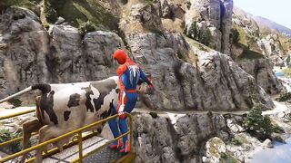 GTA 5 COW VS SPIDERMAN
